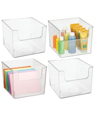 mDesign Crafting Plastic Storage Organizer Bin - Open Dip Front, 4 Pack ...