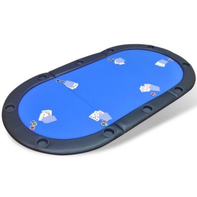 Poker Table Blue MDF, PVC Large Foldable Folding Poker Table