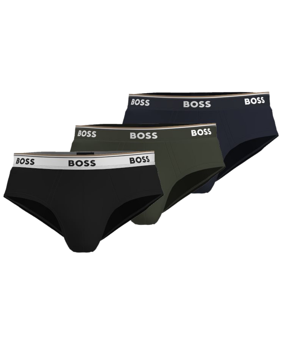 Boss by Hugo Boss Men's Power Logo Briefs, Pack of 3 - Black