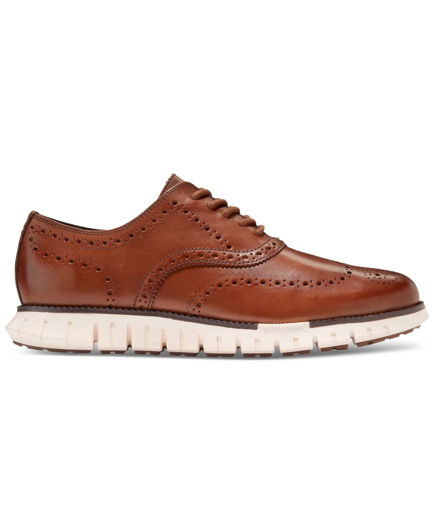 Мужские туфли Cole Haan ZERØGRAND Remastered Lace-Up Wingtip Oxford, цвет: Рыжевато-коричневый / Слоновая кость — фото 2