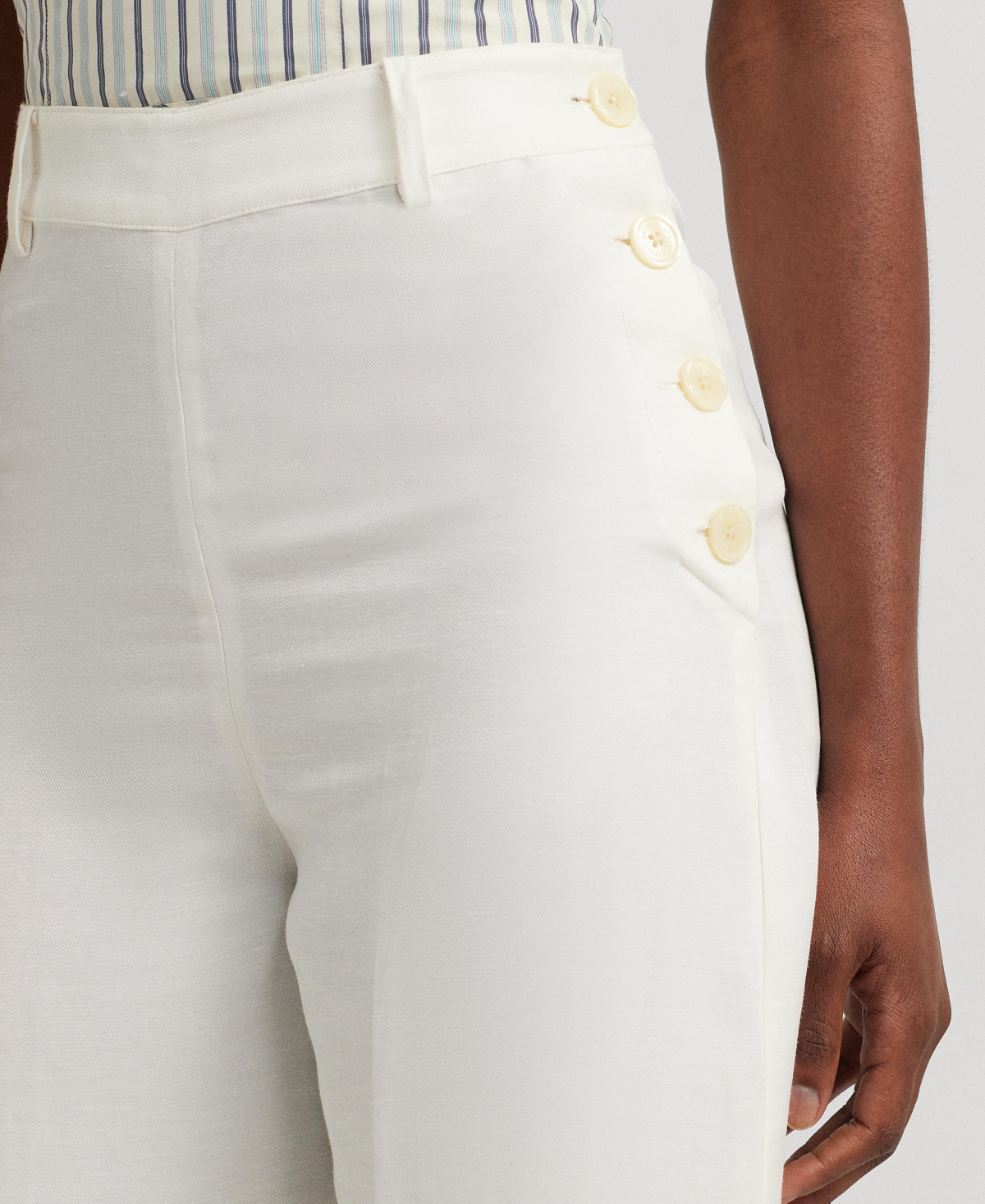 Shop Lauren Ralph Lauren Women's Cropped Wide-leg Pants In White