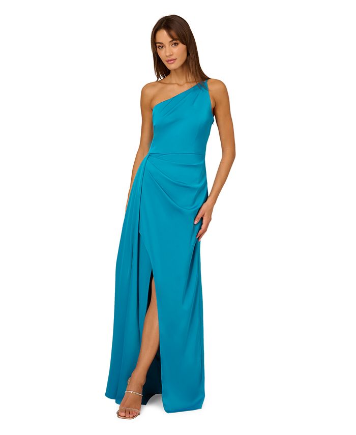 ONE SHOULDER STRETCH SATIN GOWN