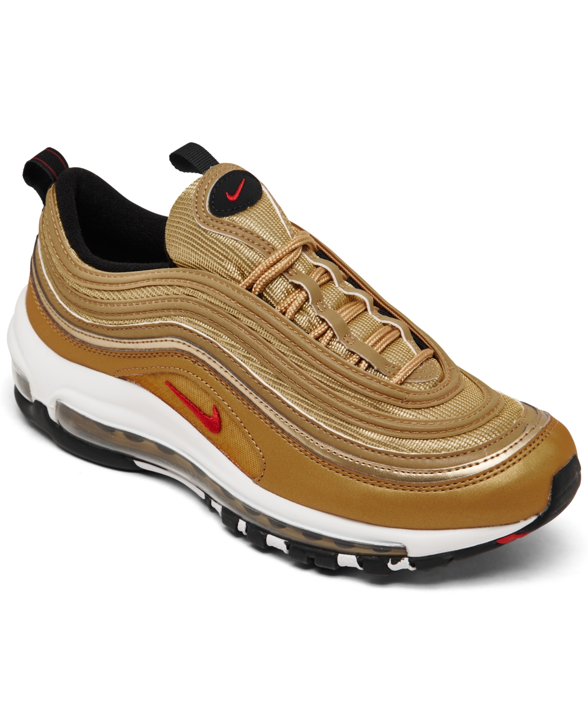Nike Kids' Big Boys Air Max 97 Casual Sneakers From Finish Line In Gold,red,black,white