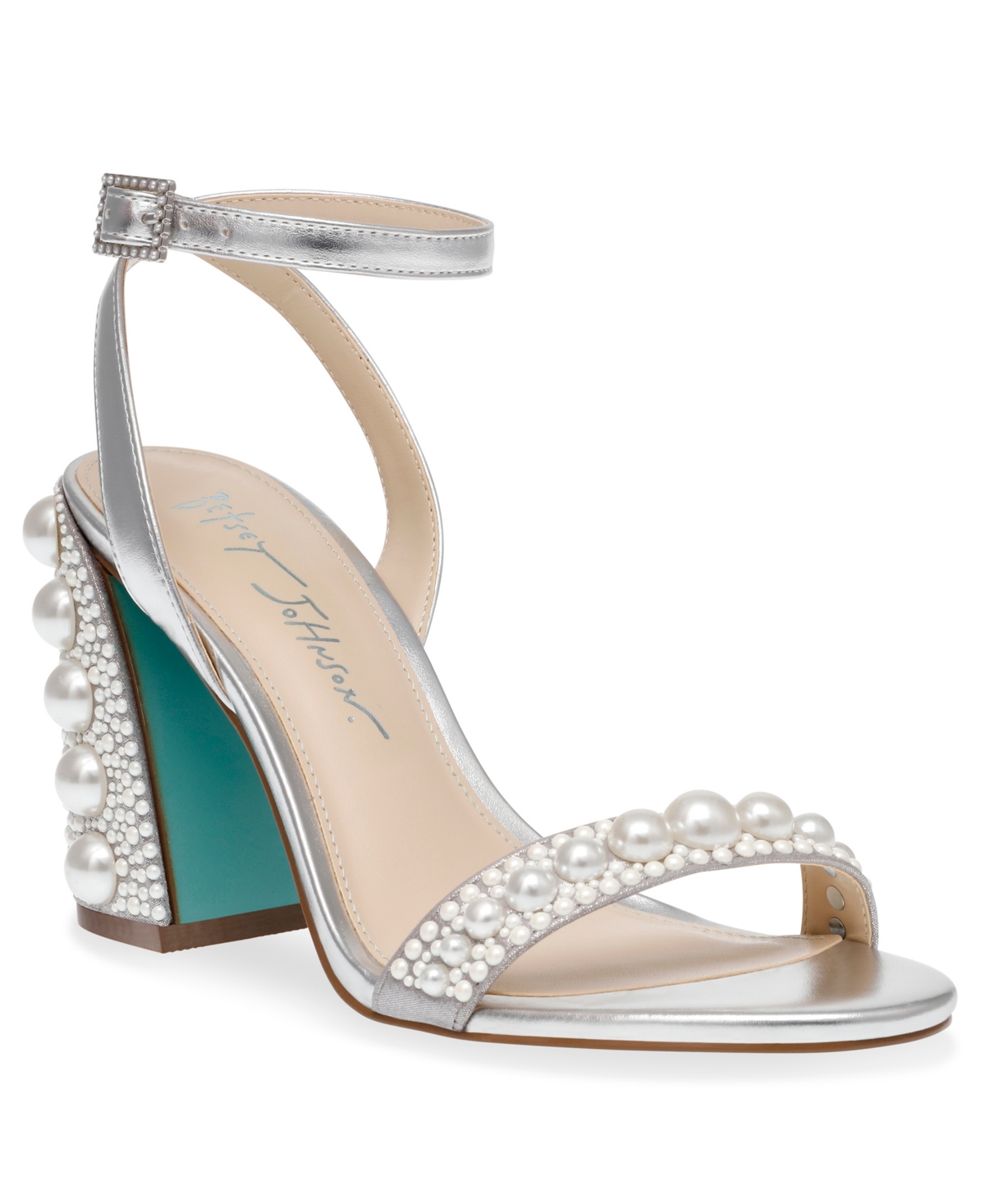 Shop Betsey Johnson Women's Lexi Pearl Evening Sandals In Silver