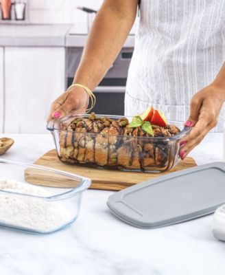 Glass Set of 3 Loaf Pans with Lids