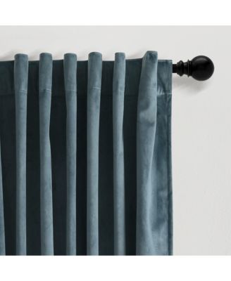 Prima Velvet Solid Light Filtering Back Tab/Rod Pocket Window Curtain Panels