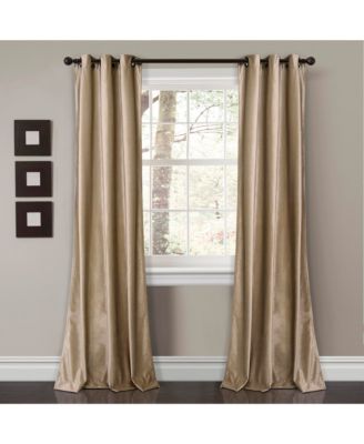 Prima Velvet Solid Light Filtering Grommet Window Curtain Panels