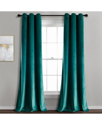 Prima Velvet Solid Light Filtering Grommet Window Curtain Panels