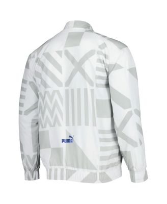 Men's White Olympique Marseille Pre-Match Raglan Full-Zip Training Jacket