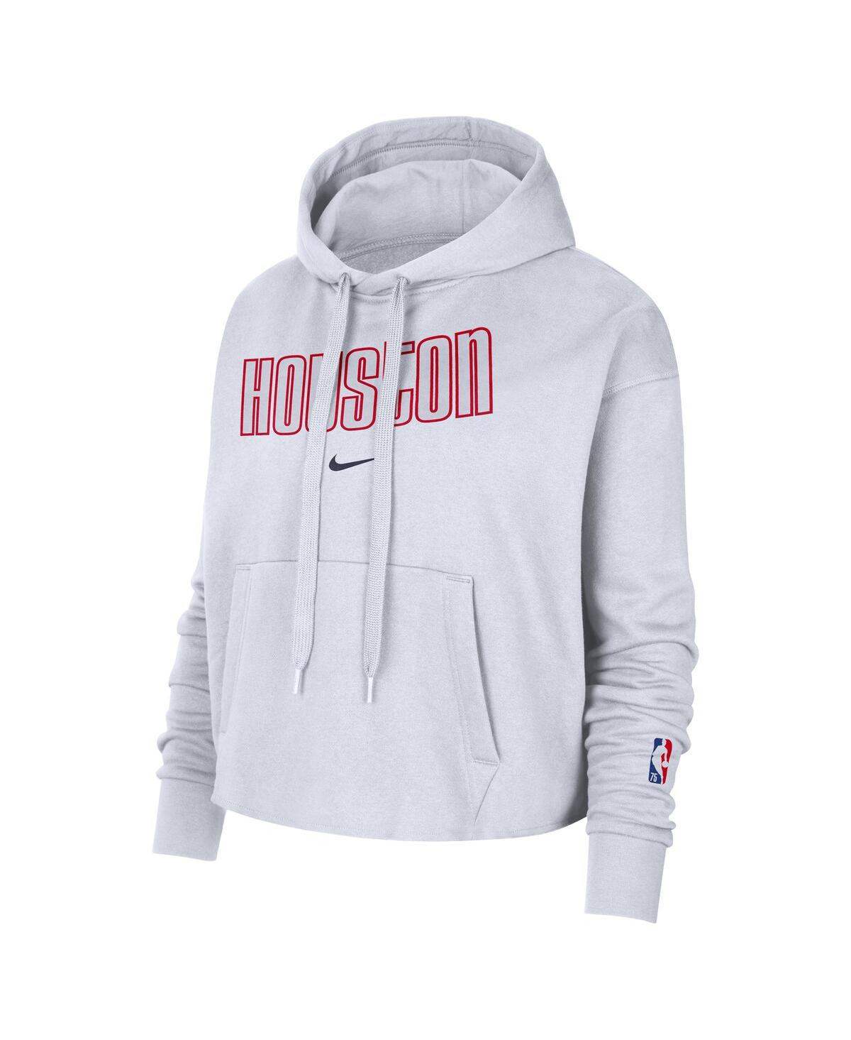 Women's NikeHouston Rockets 2021/22 City Edition Essential Logo Cropped Pullover Hoodie - White