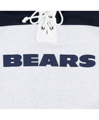 Men's Chicago Bears Heather Gray Gridiron Lace-Up Pullover Hoodie