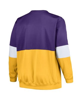 Men's Purple, Gold Los Angeles Lakers Big and Tall Split Pullover Sweatshirt