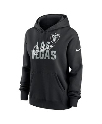 Women's Black Las Vegas Raiders Wordmark Club Fleece Pullover Hoodie