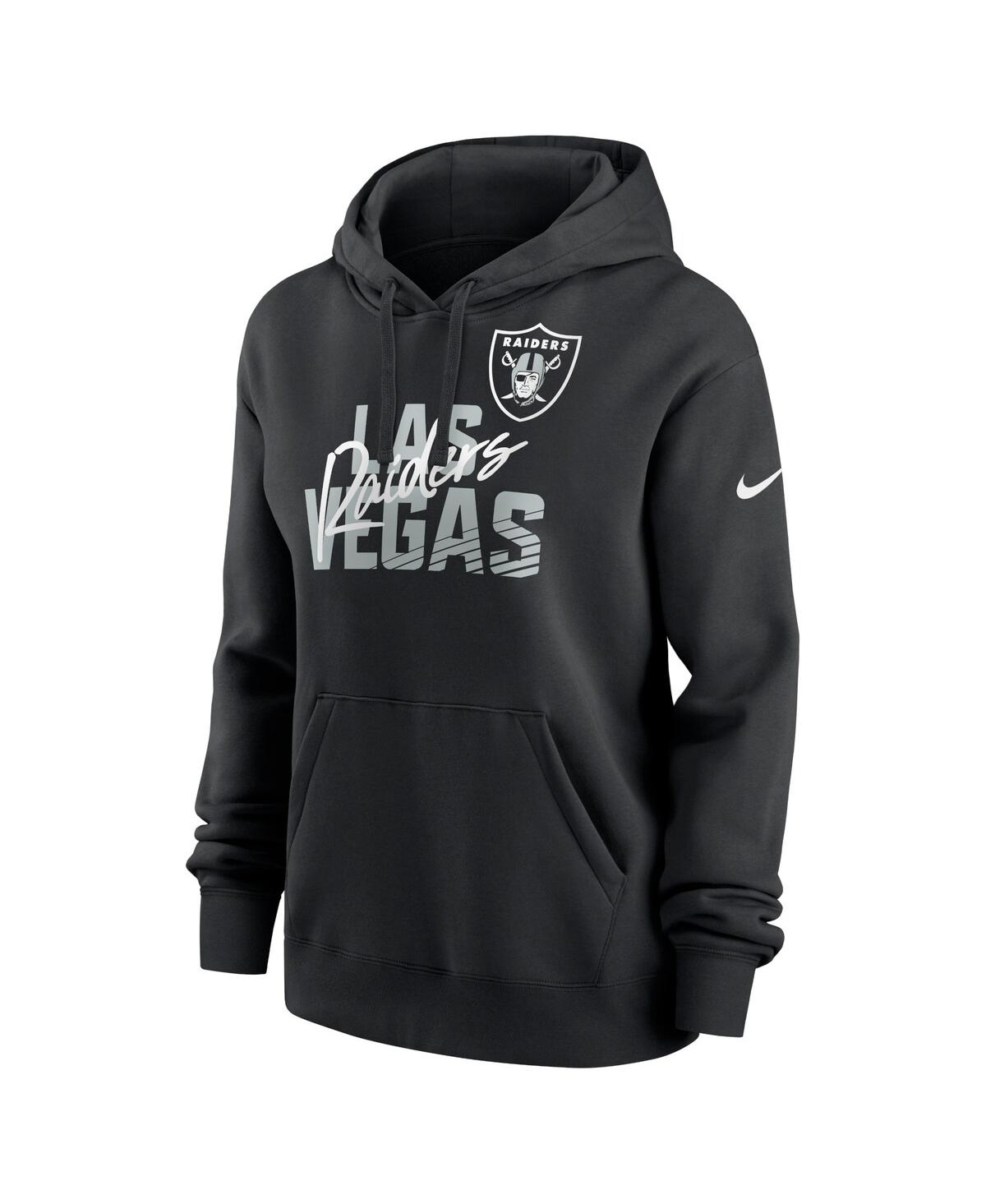 Women's NikeLas Vegas Raiders Wordmark Club Fleece Pullover Hoodie - Black