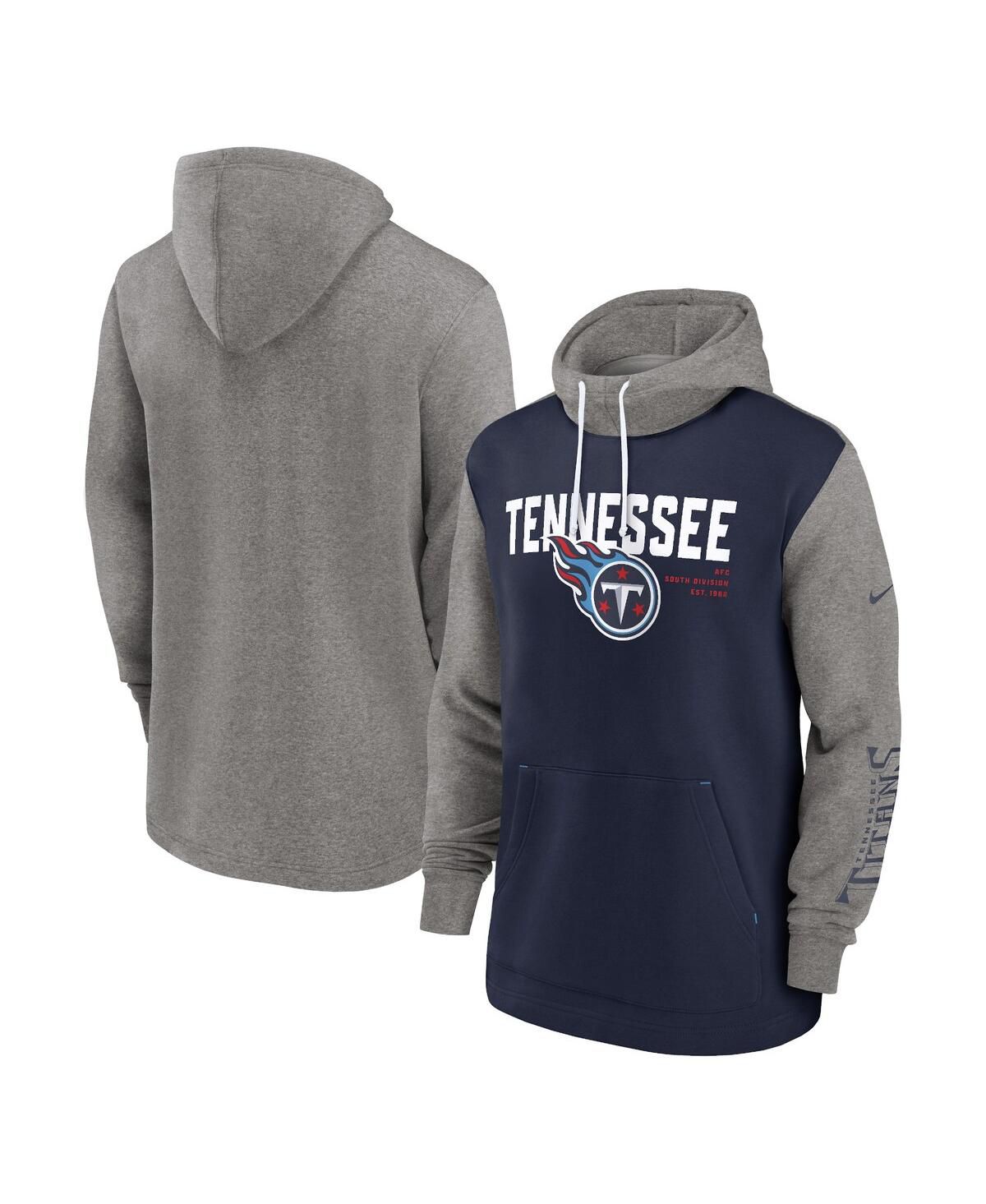Мужской темно-синий пуловер с капюшоном Tennessee Titans Fashion Color Block