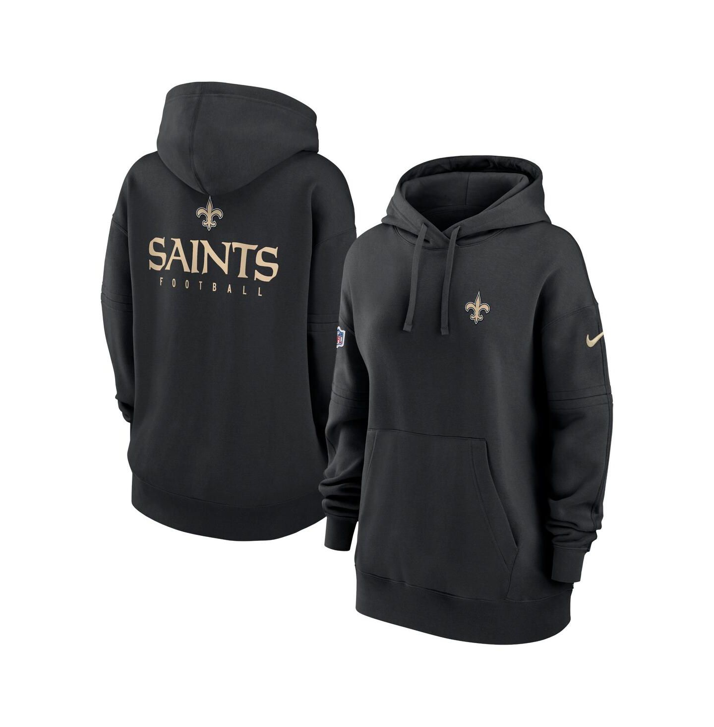 Женское худи Nike Black New Orleans Saints 2023 Sideline Club Fleece Pullover — фото 1
