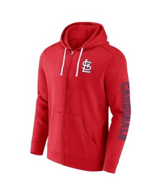 Men's Red St. Louis Cardinals Offensive Line Up Lightweight Full-Zip Hoodie