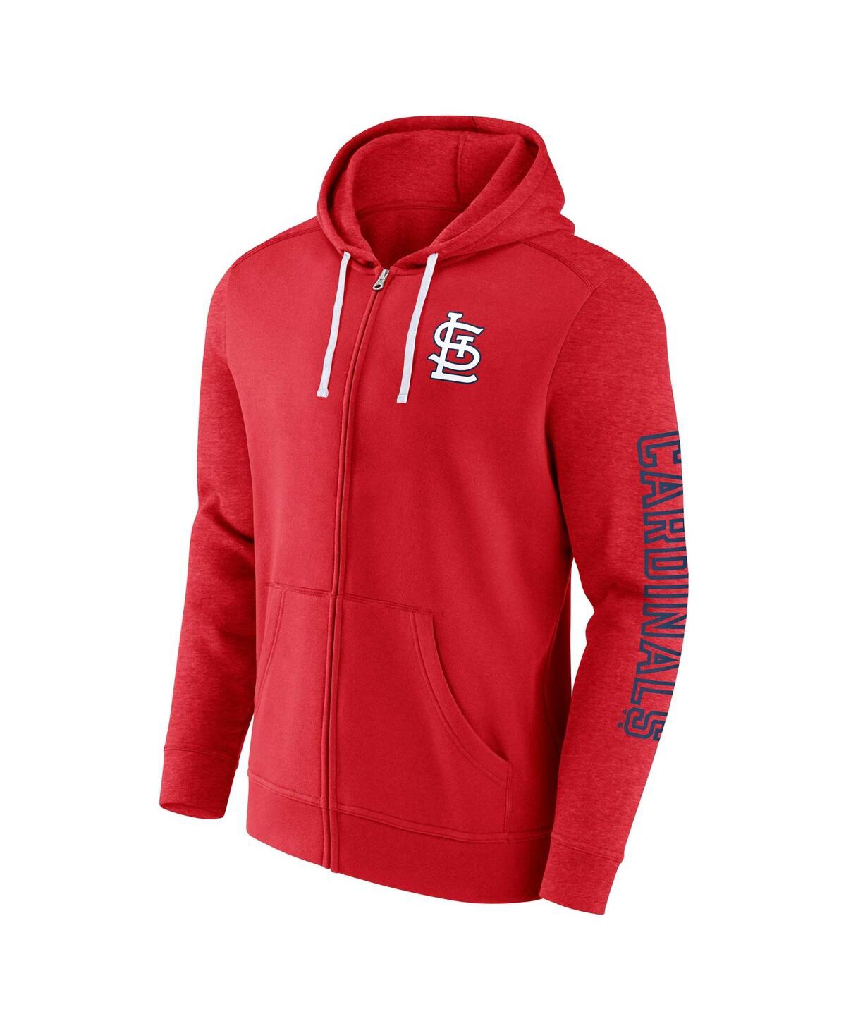 Men's FanaticsSt. Louis Cardinals Offensive Line Up Lightweight Full-Zip Hoodie - Red