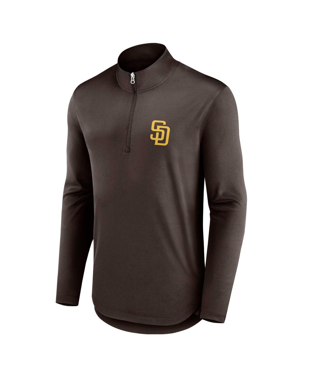 Men's FanaticsSan Diego Padres Quarterback Quarter-Zip Top - Brown