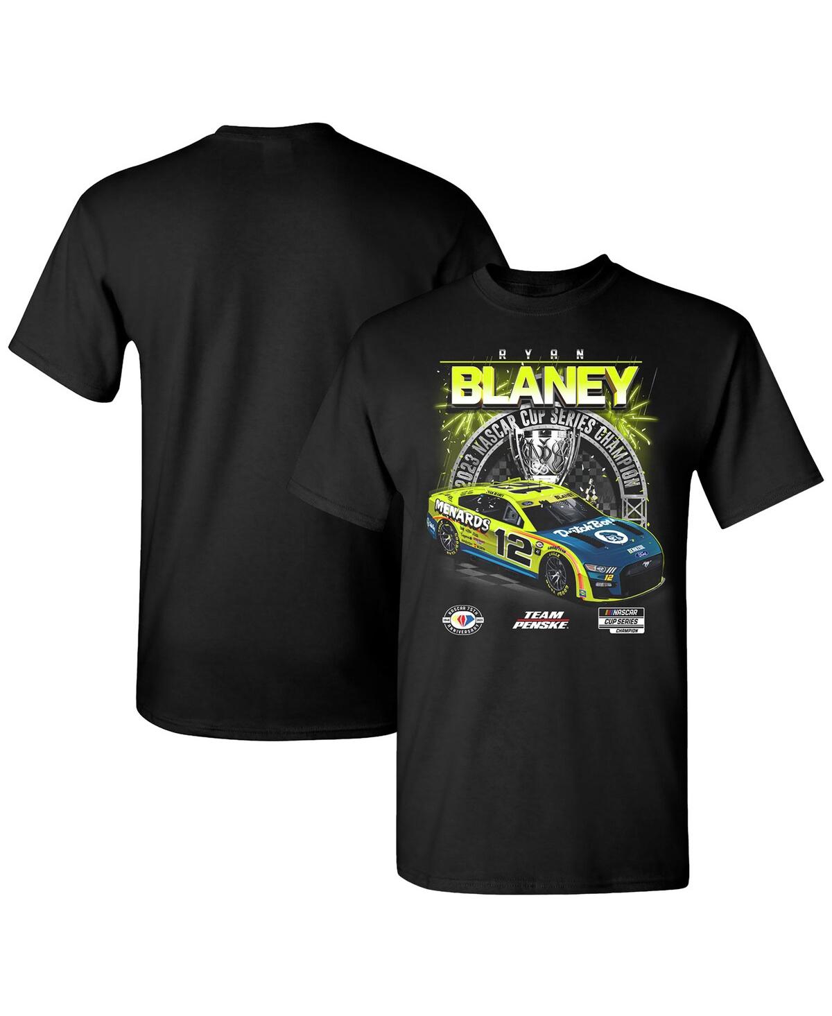 Men's Team Penske Black Ryan Blaney 2023 Nascar Cup Series Champion Official T-shirt - Black
