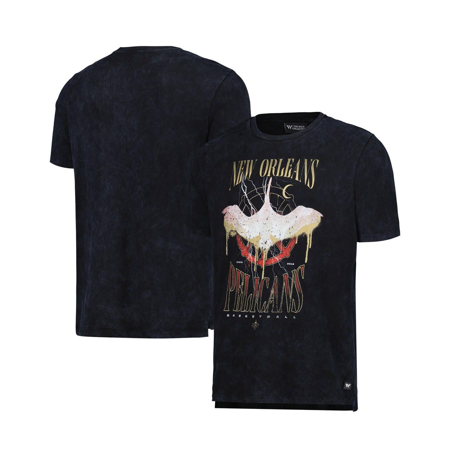 Футболка The Wild Collective Black Distressed New Orleans Pelicans Tour Band — фото 1