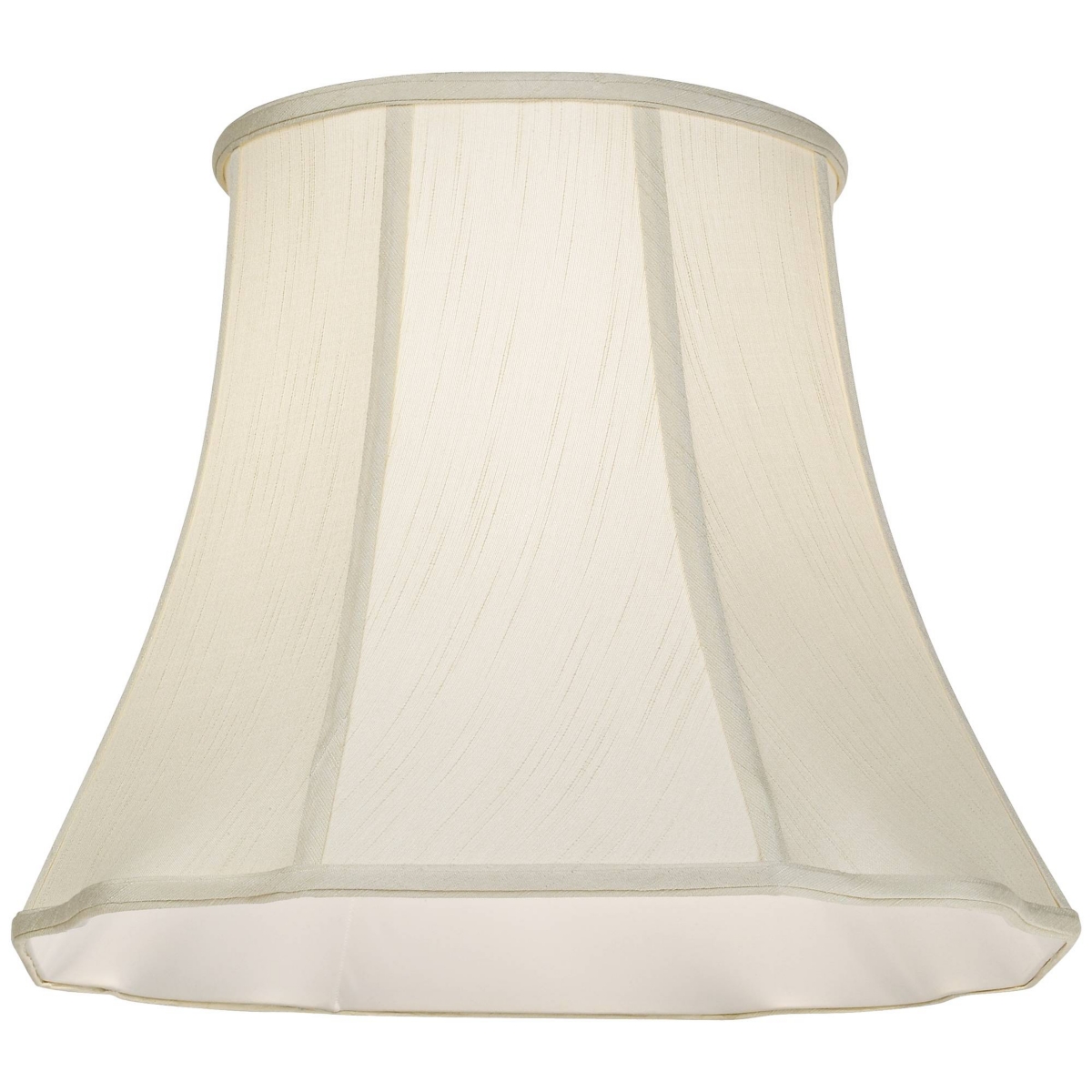 Set of 2 Bell Lamp Shades Cream Curve Cut Corner Large Top x Bottom x High Spider with Replacement Harp and Finial Fitting - Imperial Shad