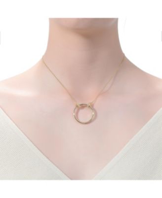 14K Gold Plated Hollow Circle Pendant Necklace
