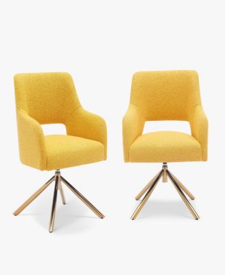 Mid-Century Modern Wide Boucle Swivel Accent Arm Chair (Set of 2)