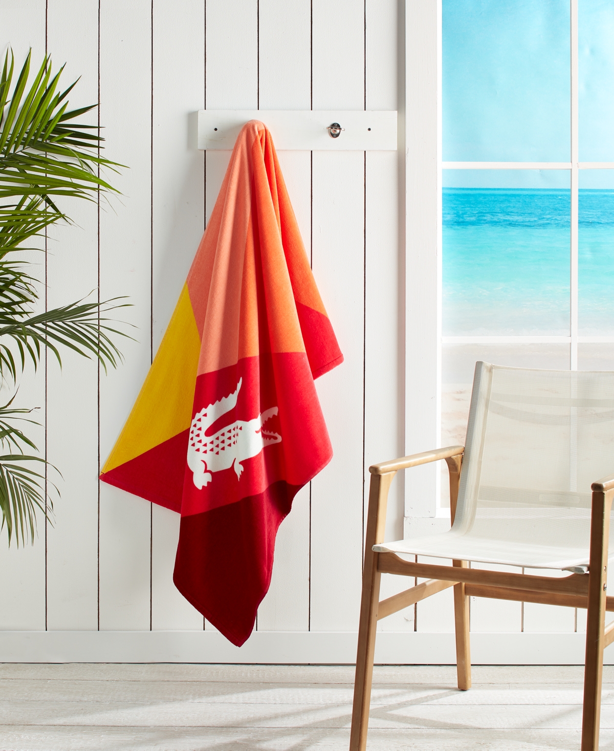 Shop Lacoste Home Kaleidoscope Signature Cotton Beach Towel In Warm