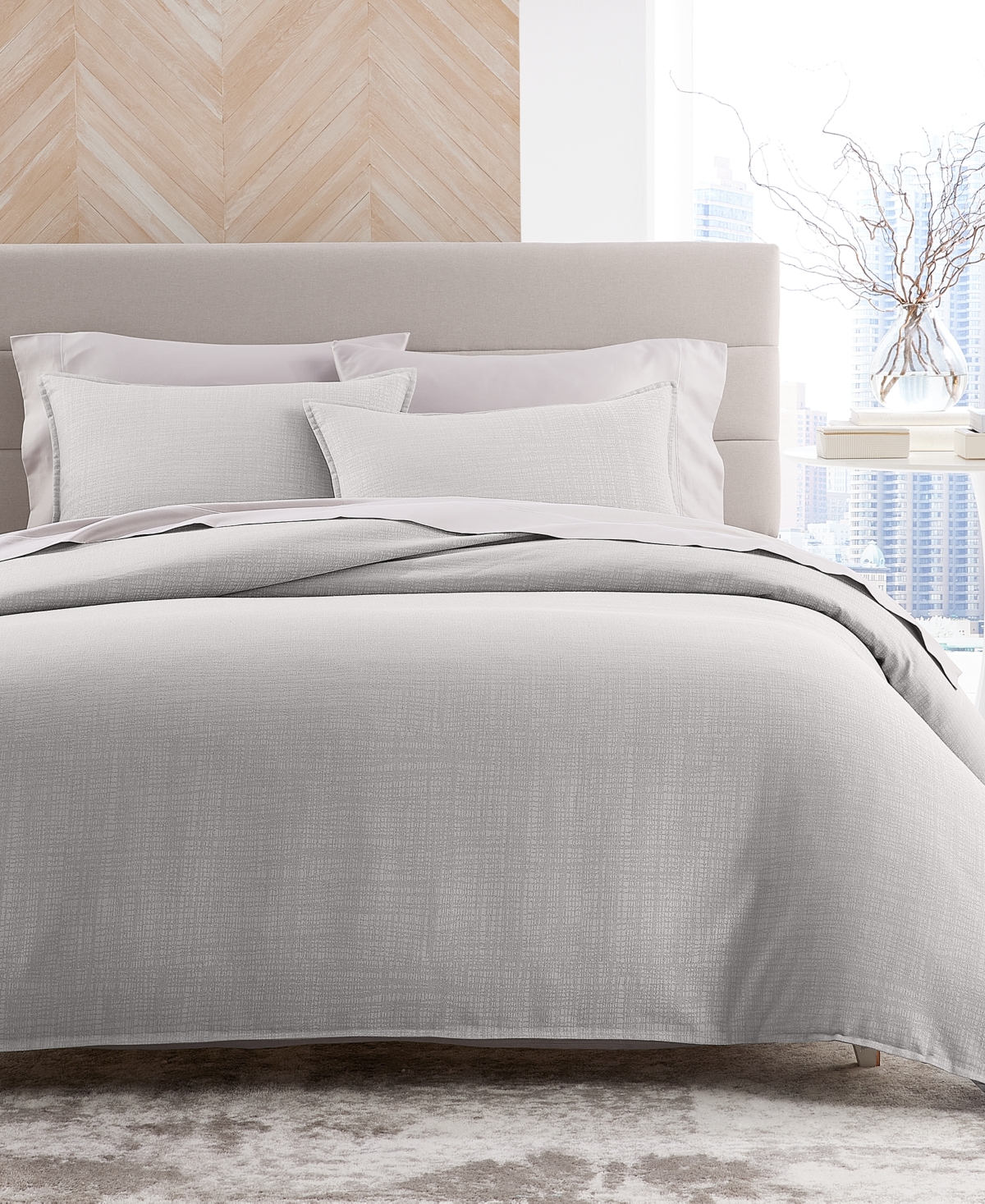 Hotel Collection Modern Crosshatch Comforter Set, Full/queen, Created For Macy's In Charcoal