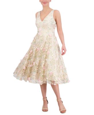 Eliza J - Women's Textured Floral Midi Dress