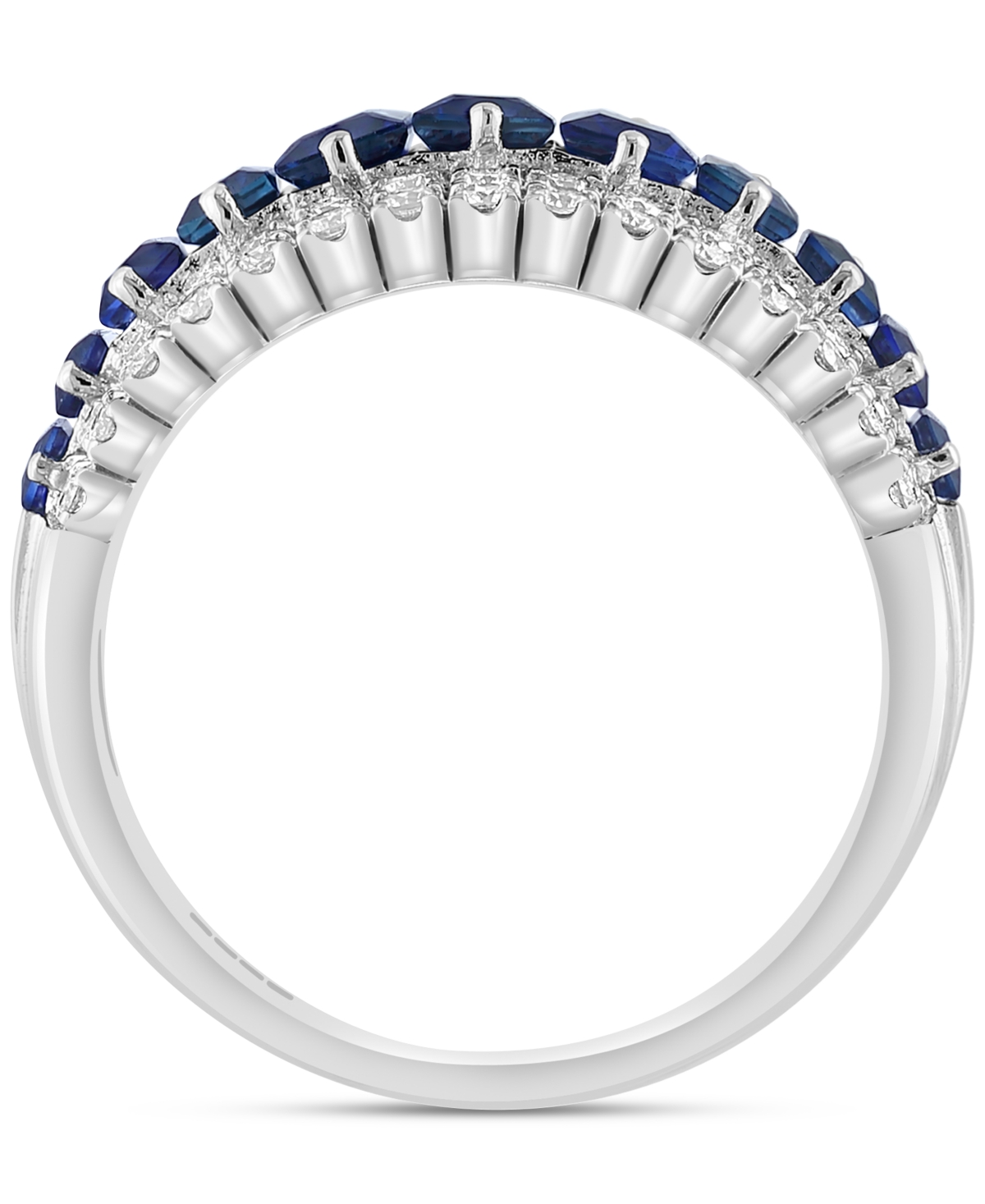 Effy Ruby (1-1/5 ct. t.w) & Diamond (5/8 ct. t.w.) Three Row Ring in 14k Gold (Also  - Sapphire