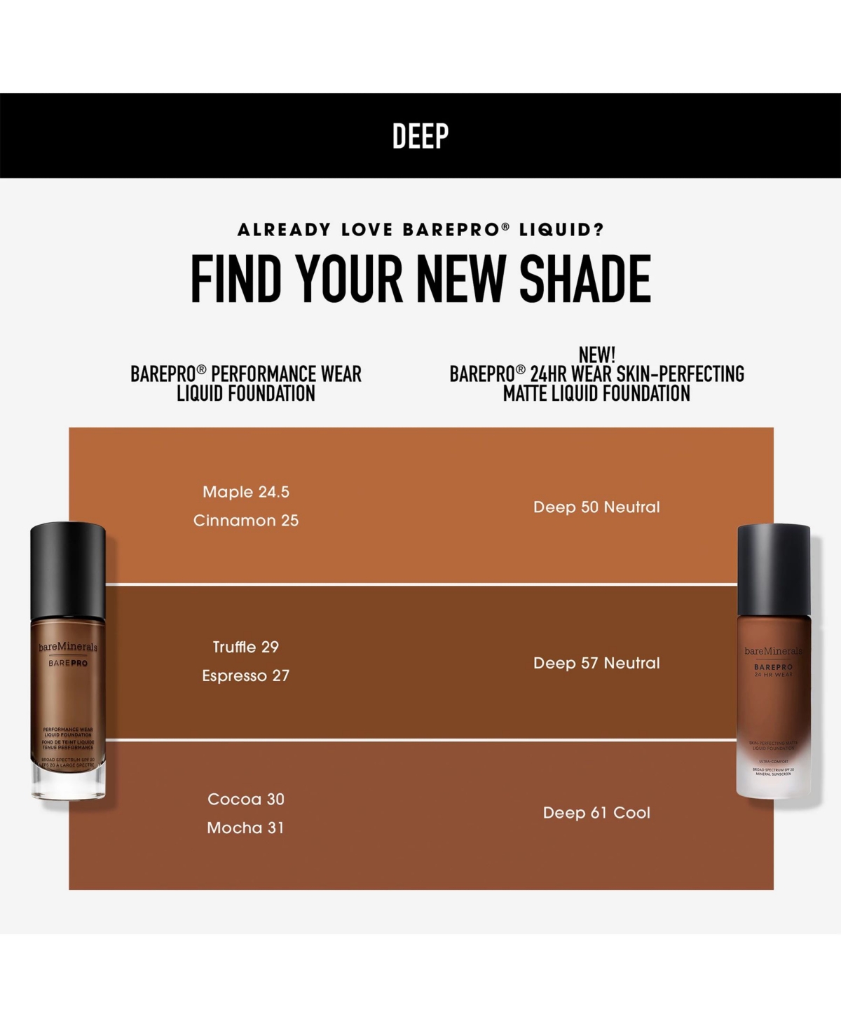 Bareminerals Barepro 24hr Wear Matte Liquid Foundation Spf 20 In Deep 61 Cool