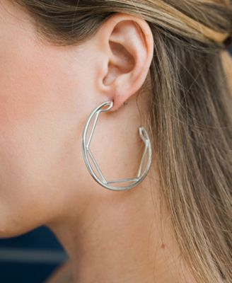 Bhavani Silver-Tone Geometric Hoop Earrings