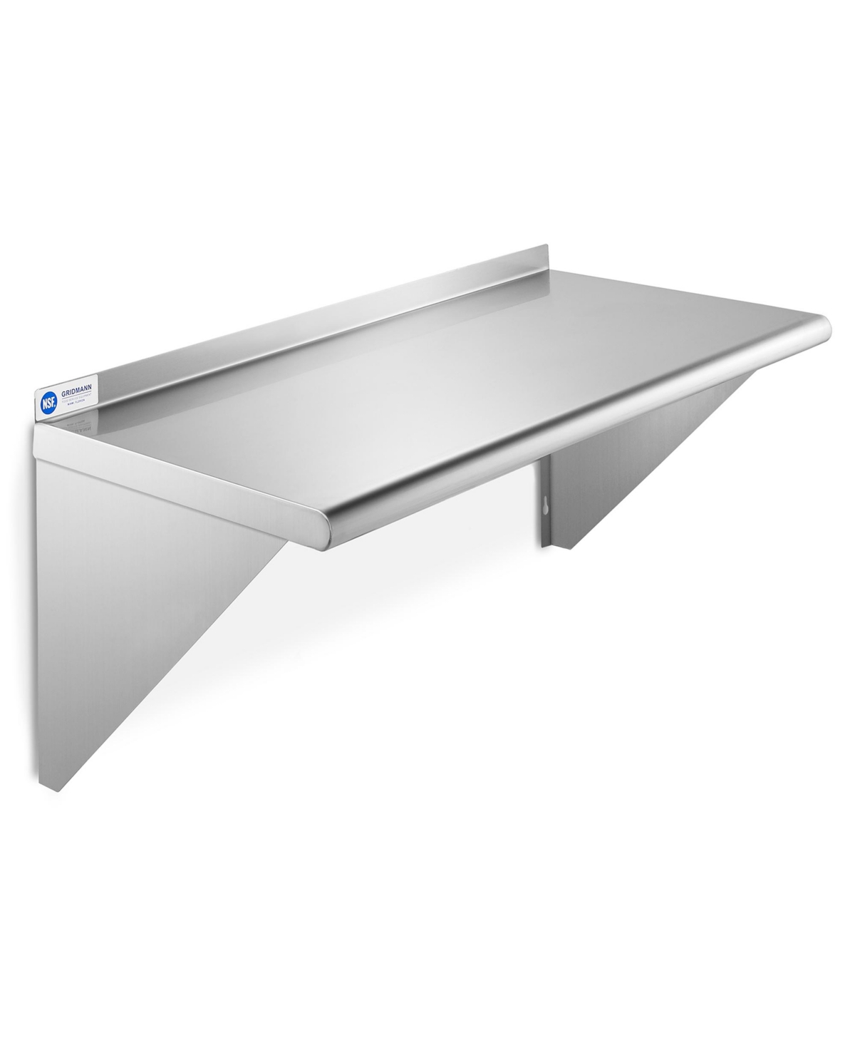 14" x 24" Nsf Stainless Steel Kitchen Wall Mount Shelf w/ Backsplash - Silver