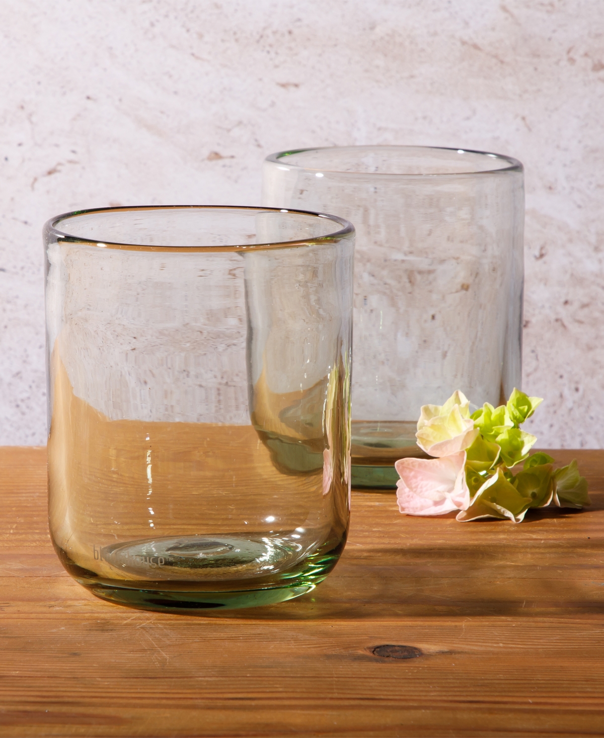 Bloomhouse 4 Pc Handmade 16 oz Dof Tumbler Set In Open Green