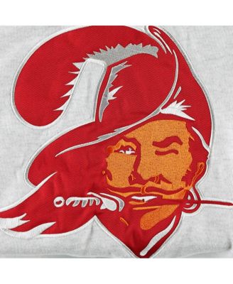 Men's Tampa Bay Buccaneers Heather Gray Historic Logo Gridiron Lace-Up Pullover Hoodie