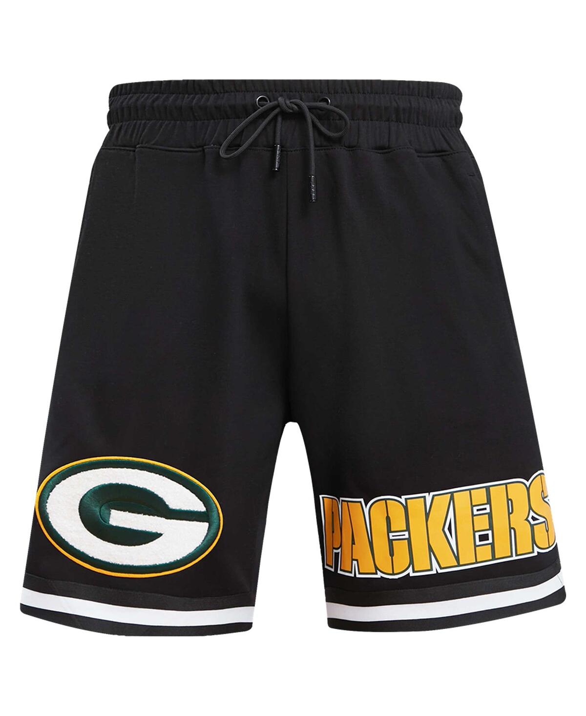 Men's Pro StandardGreen Bay Packers Classic Chenille Shorts - Black