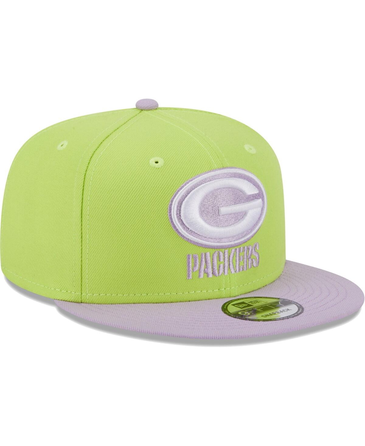 Men's New Era Lavender Green Bay Packers Two-Tone Color Pack 9FIFTY Snapback Hat - Lavender