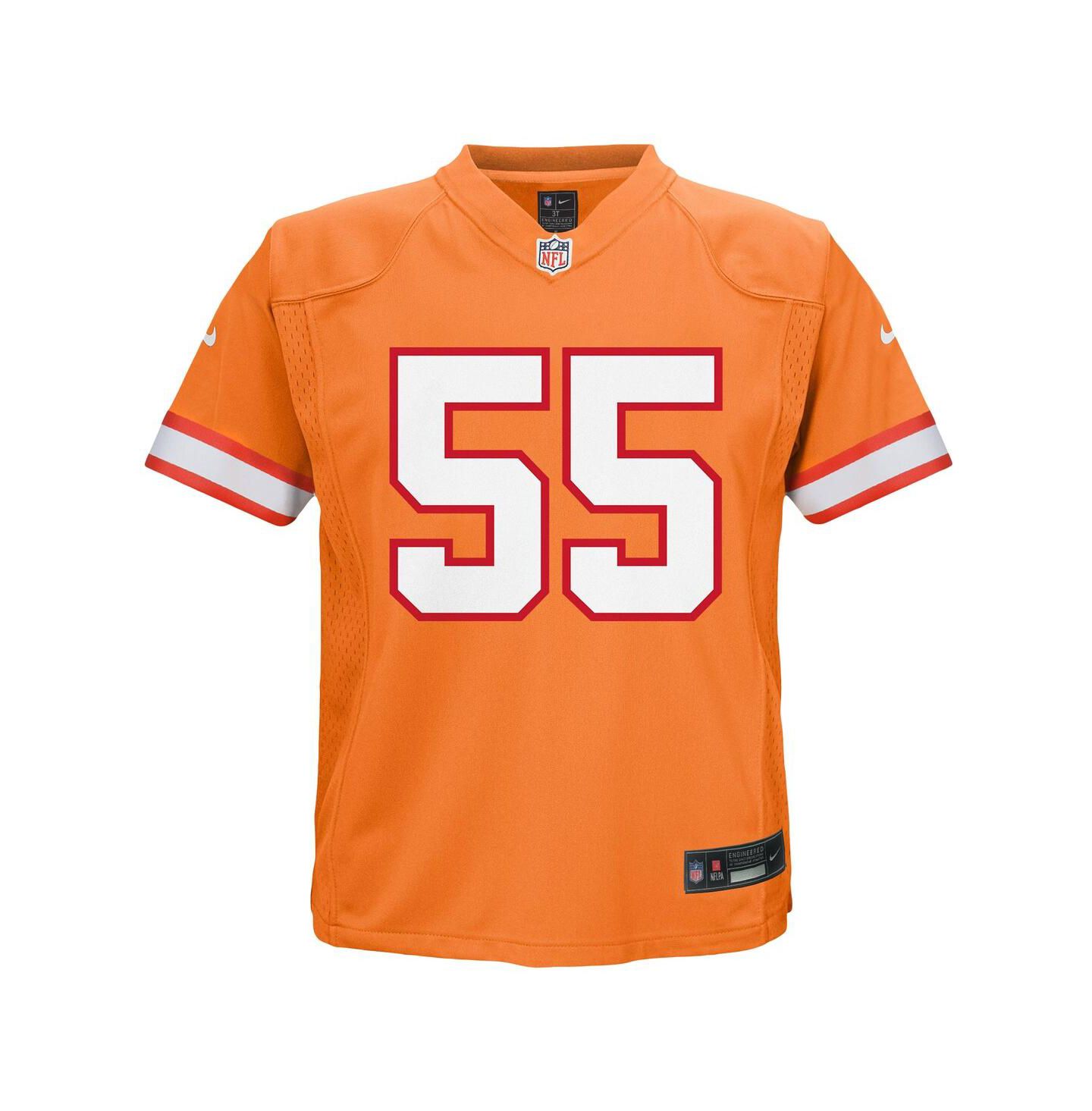 Топ Nike Derrick Brooks Orange Tampa Bay Buccaneers Retired Player Game Jersey для мальчиков-малышей — фото 3