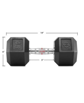 Rubber Coated Hex Dumbbell Hand Weight, 45 lbs
