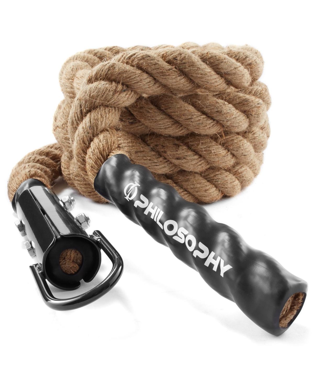 10 ft. Indoor / Outdoor Exercise Climbing Rope - 1.5 Inch Diameter - Natural