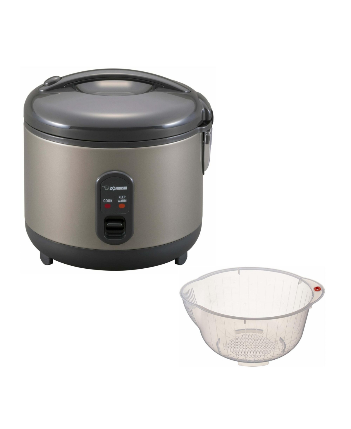 Rice Cooker and Warmer, 5.5-Cup (Uncooked) Bundle with Washing Bowl - Dark Grey