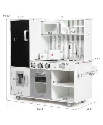 Wood Kitchen Toy Kids Cooking Pretend Play Stew/ Utensils, Sounds & WordPad