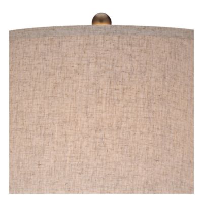 St. Claire Modern Mid Century Table Lamp 30 3/4" Tall Wood Open Vase Taupe Drum Shade for Bedroom Living Room Bedside Nightstand Office