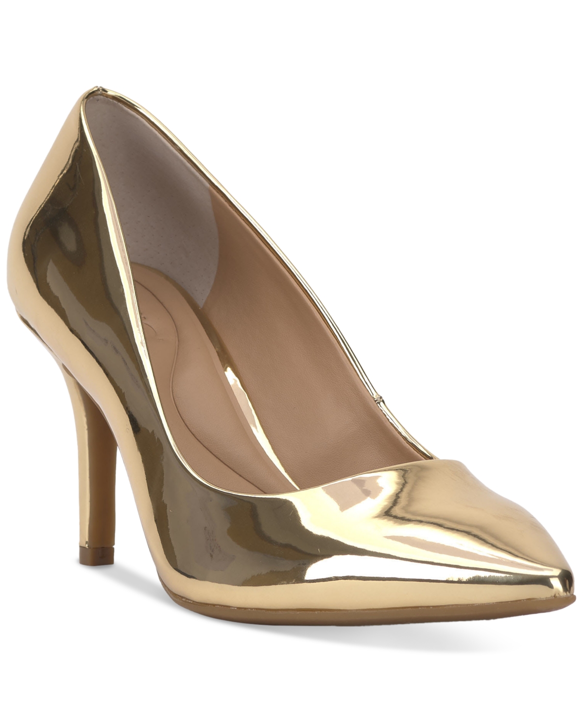 Shop Inc International Concepts Women's Zitah Pointed Toe Pumps, Created For Macy's In Gold Tpu