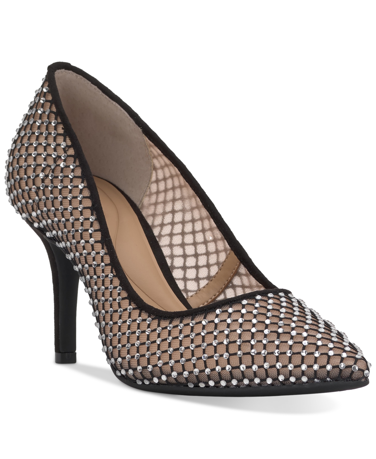 Shop Inc International Concepts Women's Zitah Embellished Pointed Toe Pumps, Created For Macy's In Black Mesh Bling