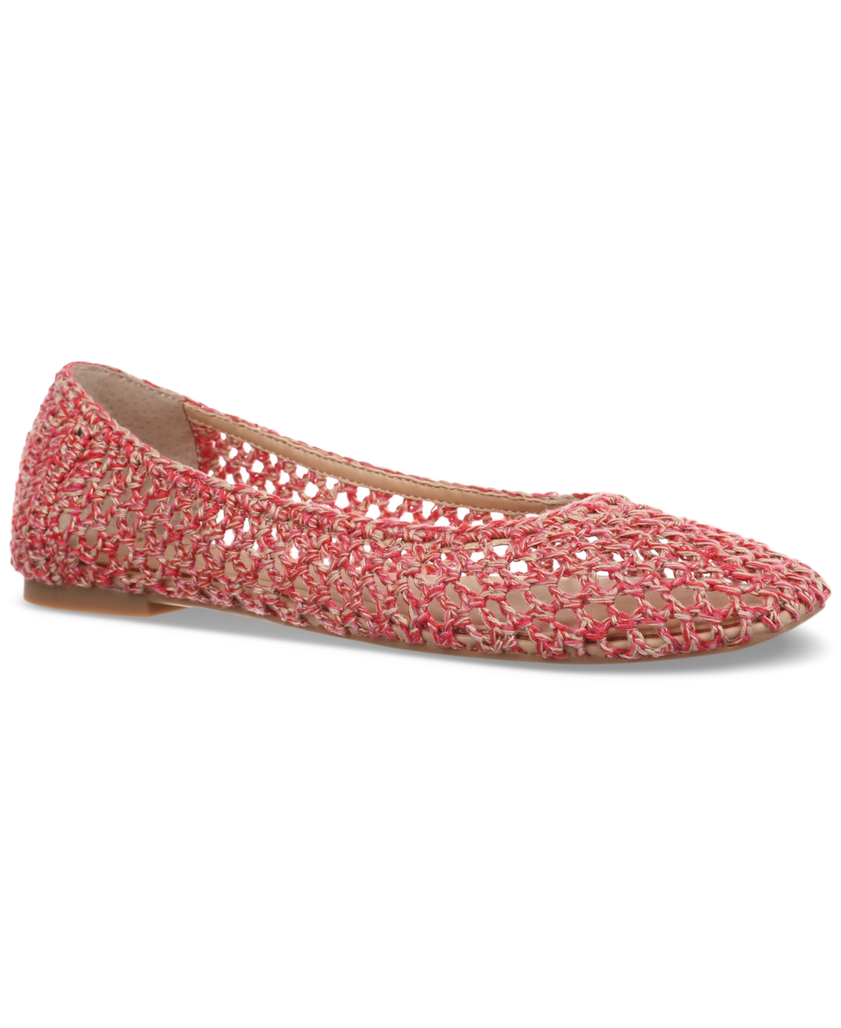 On 34th Women's Naomie Ballet Flats, Created For Macy's In Pink Multi Raffia