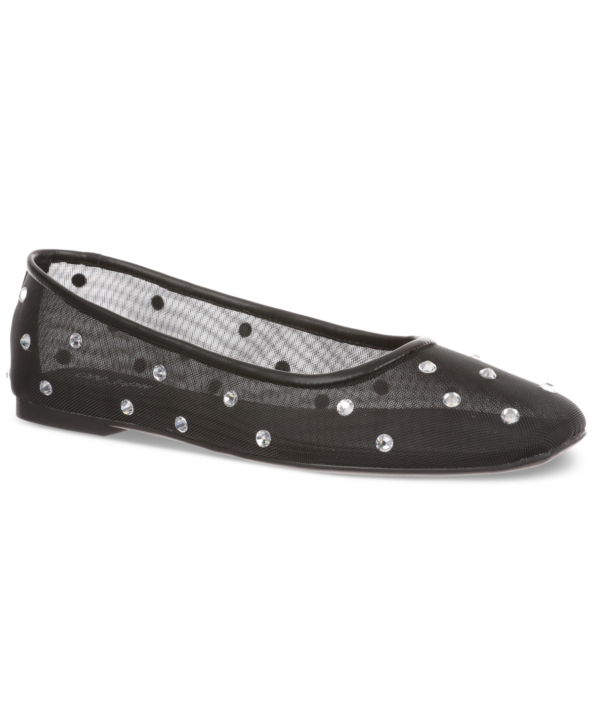 Shop On 34th Women's Naomie Ballet Flats, Created For Macy's In Black Bling Mesh
