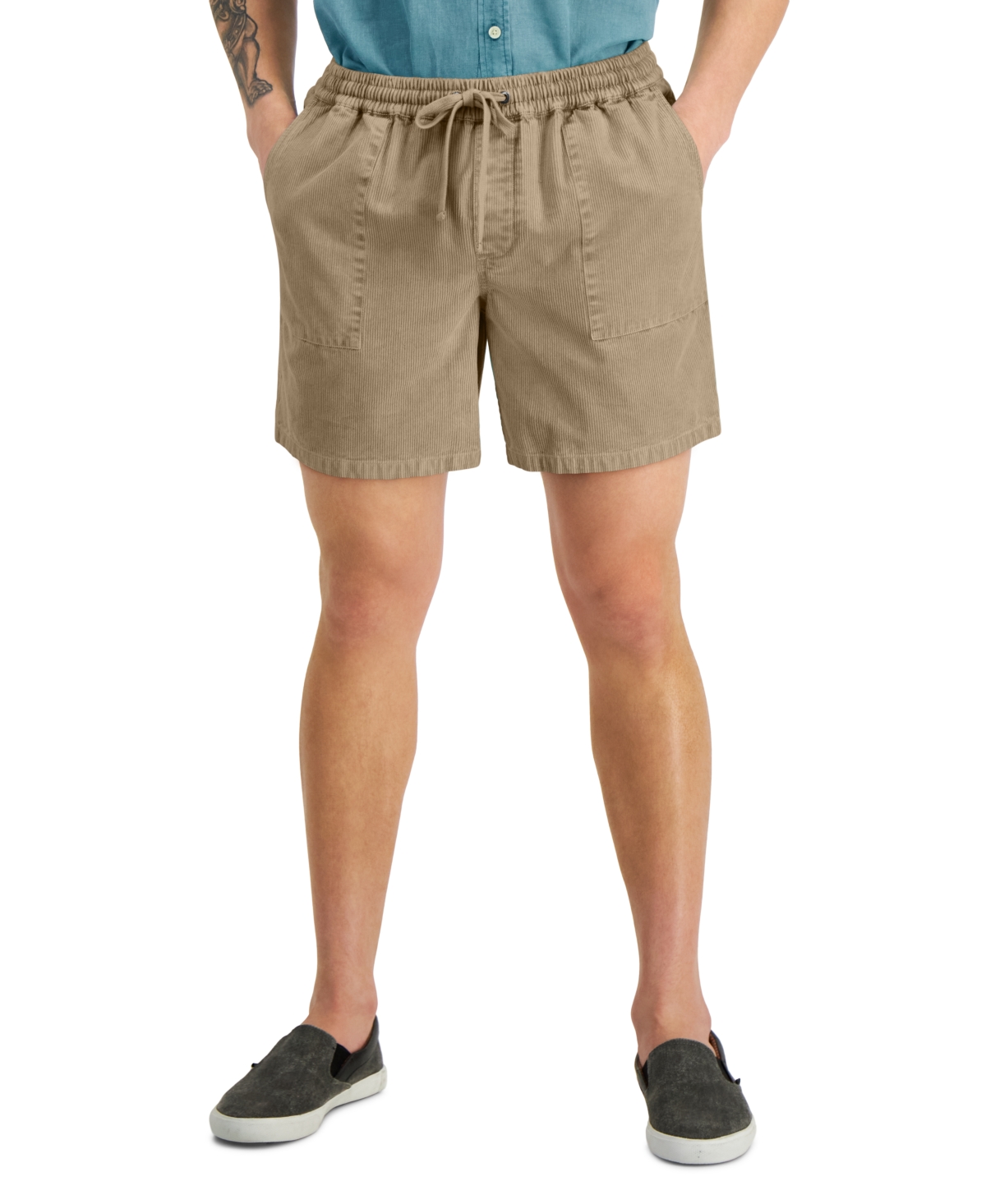 Men's Josh Pull-On Corduroy Drawstring 7" Shorts, Created for Macy's - By The Sea